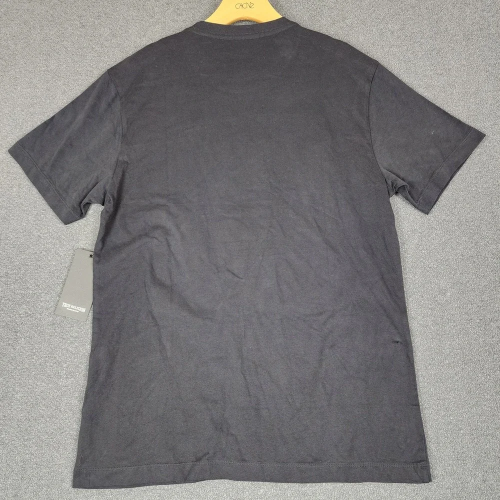 True Religion Mens Monotone HS Buddha Tee Jet‎ Black Graphic T-Shirt 107313 M